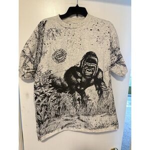 Vintage Gorilla AOP Busch Gardens Nature T-shirt Size XL